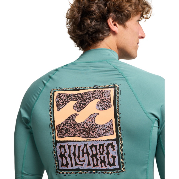 2026 Billabong Mens Re Issue Short Sleeve Rash Vest EBYWR03027 - Sea Green